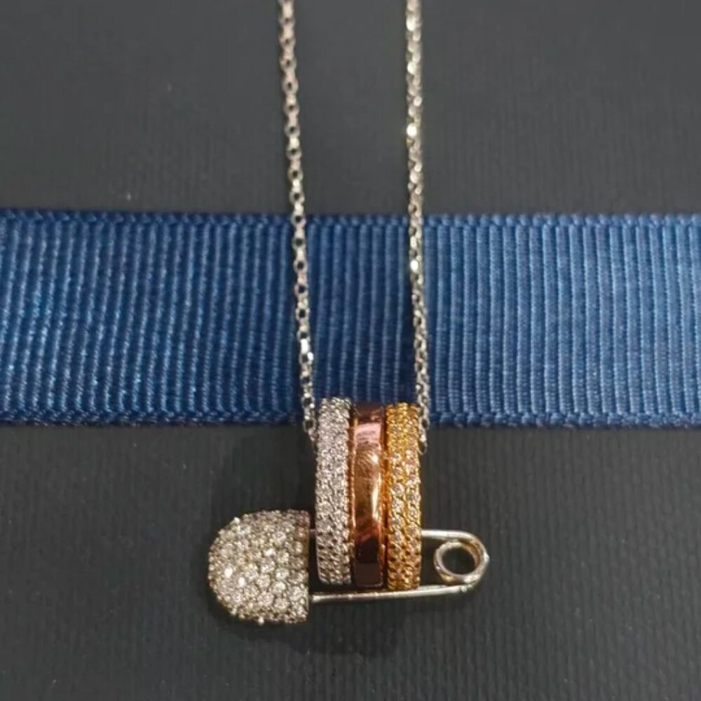 APM Monaco Safety Pin Adjustable Necklace